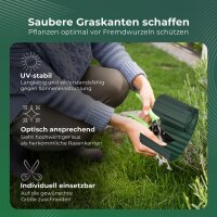 Novatool Beetumrandung 20 cm hoch I 9 Meter I Grün I Beeteinfassung Gießrand Begrenzung Garten Rasenkante Kunststoff Beeteingrenzung Rasenbegrenzung Rasenumrandungen Beetumrandungen