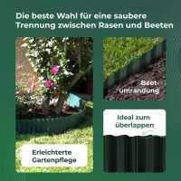Novatool Beetumrandung 20 cm hoch I 9 Meter I Grün I Beeteinfassung Gießrand Begrenzung Garten Rasenkante Kunststoff Beeteingrenzung Rasenbegrenzung Rasenumrandungen Beetumrandungen