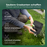 Novatool Beetumrandung 20 cm hoch I 9 Meter I Anthrazit I Beeteinfassung Gießrand Begrenzung Garten Rasenkante Kunststoff Beeteingrenzung Rasenbegrenzung Rasenumrandungen Beetumrandungen