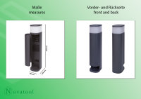 Novatool Pollerleuchte mit Steckdose 2-fach Anthrazit...