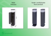 Novatool Pollerleuchte mit Steckdose Funk 2-fach...