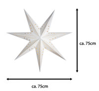 Novaliv Papierstern 75cm weiss mit Beleuchtung Fensterbeleuchtung Weihnachten Dekostern zum Aufhängen Beleuchtung Weihnachtsbeleuchtung Lichterkette Weihnachtsdekoration Leuchtstern