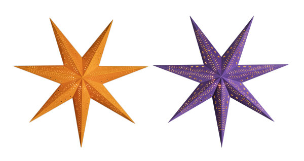 Novaliv Adventsstern orange und lila 75cm Fensterbeleuchtung Weihnachtsdekoration Lichterkette Weihnachtsstern Dekostern Beleuchtung zum Hängen Leuchtstern  Stern mit Beleuchtung zum Aufhängen