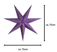 Novaliv Adventsstern orange und lila 75cm Fensterbeleuchtung Weihnachtsdekoration Lichterkette Weihnachtsstern Dekostern Beleuchtung zum Hängen Leuchtstern  Stern mit Beleuchtung zum Aufhängen