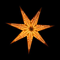 Novaliv Weihnachtsstern 75 cm orange und weiss Dekostern Fensterbeleuchtung mit Beleuchtung zum Aufhängen Lichterkette Weihnachtsstern Beleuchtung zum Hängen Leuchtstern Weihnachtsdekoration Stern
