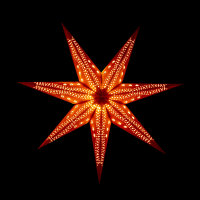 Novaliv Papierstern 75 cm rot und orange mit Beleuchtung Weihnachtsbeleuchtung Dekostern Beleuchtung Weihnachtsdekoration Leuchtstern Lichterkette Fensterbeleuchtung zum Aufhängen Weihnachten