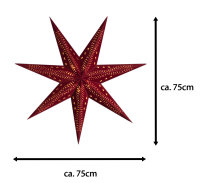 Novaliv Papierstern 75 cm gelb und rot mit Beleuchtung Weihnachtsbeleuchtung Lichterkette Weihnachtsdekoration Leuchtstern zum Aufhängen Fensterbeleuchtung  Weihnachten Dekostern Beleuchtung
