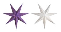 Novaliv Papierstern lila und weiss 75cm Leuchtstern Weihnachten Dekostern Beleuchtung Adventsstern zum Aufhängen Lichterkette Weihnachtsdekoration Tannenbaum Weihnachtsbeleuchtung