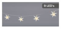 Novaliv Sternenlichterkette LED Sternengirlande mit 9 Sternen weiß Durchmesser 11 cm Weihnachtsdekoration Fensterbeleuchtung Sternenkette Outdoorlichterkette Schuko Stecker Weihnachtsstern