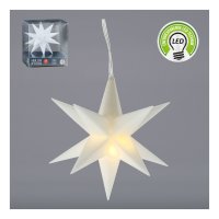 Novaliv Dekostern weiß und rot mit Timerfunktion 11cm LED Leuchtstern wetterfest Leuchtstern Weihnachtsbeleuchtung innen und außen Fensterschmuck 3D Stern Adventsstern Weihnachtsdekoration