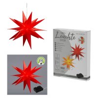 Novaliv Weihnachtsstern-Set rot und weiß 35cm 3D Stern LED Beleuchtung Fensterschmuck innen und außen Fensterschmuck Outdoorbeleuchtung Dekostern Weihnachtsdekoration Stern faltbar Leuchtstern