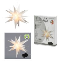 Novaliv Weihnachtsstern-Set rot und weiß 35cm 3D Stern LED Beleuchtung Fensterschmuck innen und außen Fensterschmuck Outdoorbeleuchtung Dekostern Weihnachtsdekoration Stern faltbar Leuchtstern