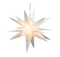 Novaliv Weihnachtsstern weiß 60cm 3D Stern LED Beleuchtung Outdoorbeleuchtung Dekostern innen und außen Fensterschmuck Weihnachtsdekoration Fensterschmuck Stern beleuchtet faltbar Leuchtstern Fenster