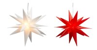 Novaliv Weihnachtsstern-Set rot und weiß 60cm 3D Stern LED Beleuchtung Dekostern Weihnachtsdekoration Fensterschmuck innen und außen Fensterschmuck Outdoorbeleuchtung Stern faltbar Leuchtstern