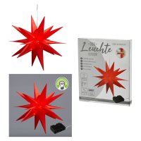 Novaliv Weihnachtsstern-Set rot und weiß 60cm 3D Stern LED Beleuchtung Dekostern Weihnachtsdekoration Fensterschmuck innen und außen Fensterschmuck Outdoorbeleuchtung Stern faltbar Leuchtstern