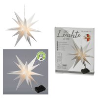 Novaliv Weihnachtsstern-Set rot und weiß 60cm 3D Stern LED Beleuchtung Dekostern Weihnachtsdekoration Fensterschmuck innen und außen Fensterschmuck Outdoorbeleuchtung Stern faltbar Leuchtstern