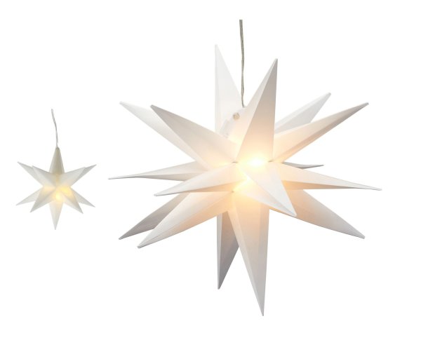 Novaliv Dekostern weiß mit Timer 11cm und 35cm LED Beleuchtung Outdoorbeleuchtung Leuchtstern Weihnachtsbeleuchtung innen und außen Fensterschmuck wetterfest 3D Stern Weihnachtsdekoration