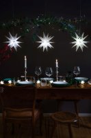 Novaliv Dekostern weiß mit Timer 11cm und 35cm LED Beleuchtung Outdoorbeleuchtung Leuchtstern Weihnachtsbeleuchtung innen und außen Fensterschmuck wetterfest 3D Stern Weihnachtsdekoration