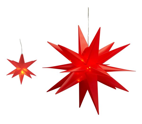 Novaliv Adventsstern Set mit Timer 11cm und 35cm rot LED Beleuchtung Outdoorbeleuchtung wetterfest 3D Stern Weihnachtsdekoration Leuchtstern Weihnachtsbeleuchtung innen und außen LED-Stern