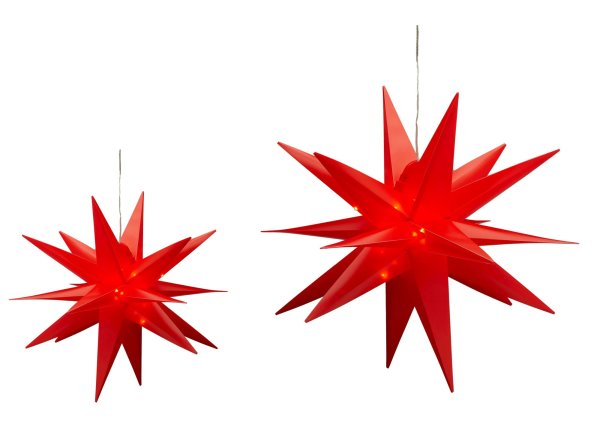 Novaliv Weihnachtsstern rot 35cm und 60 cm 3D Stern LED Beleuchtung Timerfunktion innen und außen Fensterschmuck Outdoorbeleuchtung Dekostern Weihnachtsdekoration Fensterschmuck Stern beleuchtet