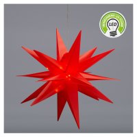 Novaliv LED Stern faltbar rot 35cm Fensterschmuck Weihnachtsbeleuchtung warmweiß innen und außen Outdoorbeleuchtung 3D Leuchtstern Weihnachtsdekor Weihnachtslichter Adventsstern Weihnachtsstern