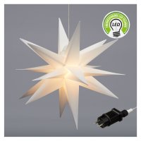 Novaliv Weihnachtsstern-Set rot und weiß 60cm 3D Stern SMD LED Weihnachtsdekoration Fensterschmuck innen und außen Dekostern  Fensterschmuck Outdoorbeleuchtung Stern faltbar Leuchtstern