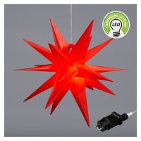 Novaliv Weihnachtsstern-Set rot und weiß 60cm 3D Stern SMD LED Weihnachtsdekoration Fensterschmuck innen und außen Dekostern  Fensterschmuck Outdoorbeleuchtung Stern faltbar Leuchtstern
