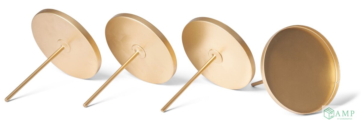 Novaliv 4er Set Kerzenpicks Flach 9cm Gold - Kerzenhalter Für Adventskränze & Gestecke, Ohne Dorn