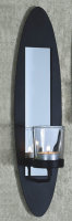 Novaliv 2x Wandkerzenhalter aus Metall mit Glas 6,5 x 9 x 36 cm Schwarz Kerzenhalter Wand Teelichterhalter Deko Wohnzimmer Dekoration Wanddeko Vintage Deko Teelicht Wandhalter