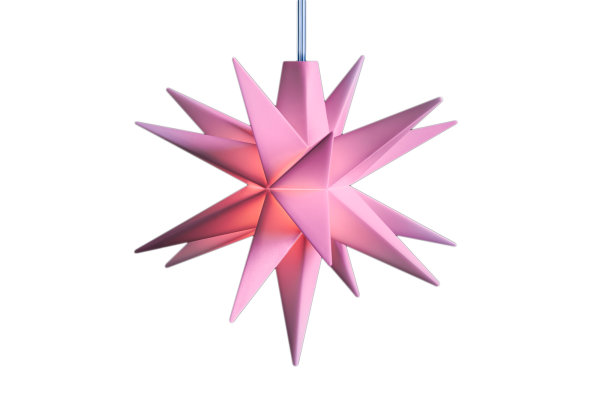 Novaliv Weihnachtsstern LED Dekostern 8cm ROSA 6h Timerfunktion nur Innen mit 1,5m Kabel und Batteriefach für 3 AA Batterien 3D Stern 18 Zackig Leuchtstern LED Pink Weihnachtsbeleuchtung xmas