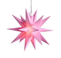 Novaliv Weihnachtsstern LED Dekostern 12cm ROSA 6h Timerfunktion nur Innen mit 1,5m Kabel und Batteriefach für 3 AA Batterien 3D Stern 18 Zackig Leuchtstern LED Pink Weihnachtsbeleuchtung xmas