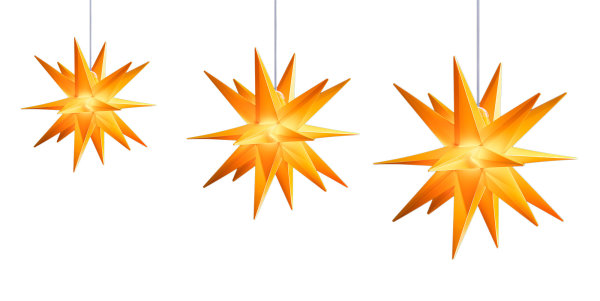 Novaliv 3er Sparset Weihnachtssterne Dekosterne 2x 55cm + 100cm GELB Außen Kabel mit Trafo &Timerfunktion 3D Stern 18 Zackig Leuchtstern Weihnachtslicht Winterbeleuchtung 3D Stern