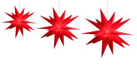 Novaliv 3er Sparset Weihnachtssterne Dekosterne 40cm + 65cm + 80cm ROT Außen Kabel mit Trafo &Timerfunktion 3D Stern 18 Zackig Leuchtstern Weihnachtslicht Winterbeleuchtung 3D Stern