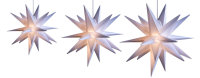 Novaliv 3er Sparset Weihnachtssterne LED Dekosterne 25cm + 40cm + 55cm WEISS Außen Kabel mit Trafo &Timerfunktion 3D Stern 18 Zackig Leuchtstern Weihnachtslicht Winterbeleuchtung 3D Stern