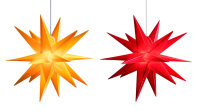Novaliv 2er Sparset Weihnachtssterne Dekosterne 80cm GELB + ROT Außen Kabel mit Trafo & Timerfunktion 3D Stern 18 Zackig Leuchtstern Weihnachtslicht Winterbeleuchtung 3D Stern Weihnachtslicht