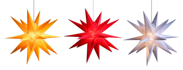 Novaliv 2er Sparset Weihnachtssterne Dekosterne 80cm GELB+ROT+WEISS Außen Kabel mit Trafo & Timerfunktion 3D Stern 18 Zackig Leuchtstern Weihnachtslicht Winterbeleuchtung 3D Stern Weihnachtslicht