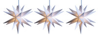 Novaliv Weihnachtsstern LED Dekosterne 3er Sparset Weiss 16cm Timerfunktion nur Innen mit 1,5m Kabel und Batteriefach für 3 AA Batterien 3D Stern 18 Zackig Leuchtstern LED Weihnachtsbeleuchtung