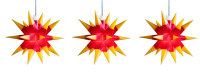 Novaliv Weihnachtsstern LED Dekosterne 3er Sparset Gelb-Rot 16cm Timerfunktion nur Innen mit 1,5m Kabel und Batteriefach für 3 AA Batterien 3D Stern 18 Zackig Leuchtstern LED Weihnachtsbeleuchtung