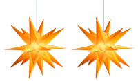 Novaliv 2er Sparset Weihnachtssterne LED Dekosterne 25cm Gelb Außen Kabel mit Trafo & Timerfunktion 3D Stern 18 Zackig Leuchtstern Weihnachtslicht Winterbeleuchtung 3D Stern Weihnachtslicht