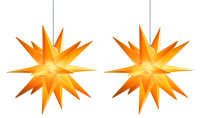 Novaliv 2er Sparset Weihnachtssterne LED Dekosterne 40cm Gelb Außen Kabel mit Trafo & Timerfunktion 3D Stern 18 Zackig Leuchtstern Weihnachtslicht Winterbeleuchtung 3D Stern Weihnachtslicht