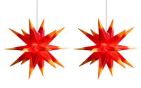 Novaliv 2er Sparset Weihnachtssterne Dekosterne 65cm Gelb-Rot Außen Kabel mit Trafo & Timerfunktion 3D Stern 18 Zackig Leuchtstern Weihnachtslicht Winterbeleuchtung 3D Stern Weihnachtslicht