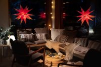 Novaliv 2er Sparset Weihnachtssterne Dekosterne 65cm Gelb-Rot Außen Kabel mit Trafo & Timerfunktion 3D Stern 18 Zackig Leuchtstern Weihnachtslicht Winterbeleuchtung 3D Stern Weihnachtslicht
