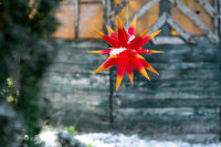 Novaliv 2er Sparset Weihnachtssterne Dekosterne 65cm Gelb-Rot Außen Kabel mit Trafo & Timerfunktion 3D Stern 18 Zackig Leuchtstern Weihnachtslicht Winterbeleuchtung 3D Stern Weihnachtslicht