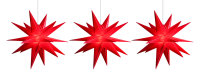 Novaliv 3er Sparset Weihnachtssterne Dekosterne 65cm Rot Außen Kabel mit Trafo & Timerfunktion 3D Stern 18 Zackig Leuchtstern Weihnachtslicht Winterbeleuchtung 3D Stern Weihnachtslicht