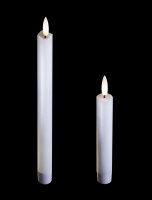Novaliv 2x Kerzenständer 18cm GOLD Weihnachten candler holder mit Premium Stabkerze LED batteriebetrieben Flackereffekt elektrisch Kerzenhalter Adventskranz Tafelkerzen Wohnzimmerdekoration