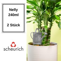 Scheurich 2x Wasserspender Nelly Grau Gießkanne 240 ml Pflanzen Deko aus Keramik Ceramics Bewässerungskugel Pflanzbewässerung mit Tonspitze