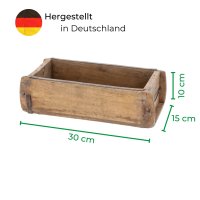 Novaliv Holzkiste Vintage 30 x 15 x 10 cm Alte Ziegelform Holz EIN KAMMER Allzweckkiste aus recyceltem Altholz Jede Form EIN Unikat - Geschenkkiste