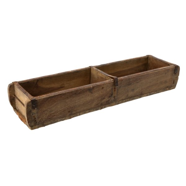 Novaliv Holzkiste Vintage 58 x 15 x 10 cm Alte Ziegelform Holz Groß ZWEI KAMMER Allzweckkiste aus recyceltem Altholz Balken Jede Form EIN Unikat