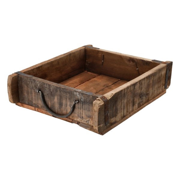 Novaliv Holzkiste Vintage 30 x 25 x 8 cm Alte Ziegelform Holz