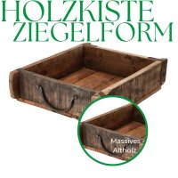 Novaliv Holzkiste Vintage 30 x 25 x 8 cm Alte Ziegelform Holz